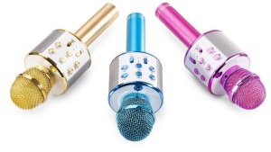 Mikrofon karaoke z głośnikami BT MP3 MAX KM01 różowy one size 9