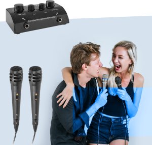 Zestaw do Karaoke z mikrofonami w kolorze czarnym one size 16