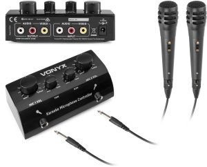 Zestaw do Karaoke z mikrofonami w kolorze czarnym one size 2