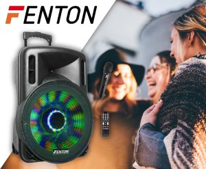 Głośnik Fenton Kolumna mobilna z mikrofonem FT15LED 15" 800W one size 12