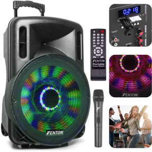 Głośnik Fenton Kolumna mobilna z mikrofonem FT15LED 15" 800W one size 13
