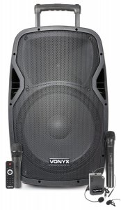 Głośnik Vonyx Kolumna mobilna z mikrofonami 800W AP1500PA 15" one size 2