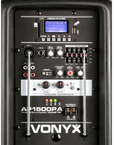 Głośnik Vonyx Kolumna mobilna z mikrofonami 800W AP1500PA 15" one size 10