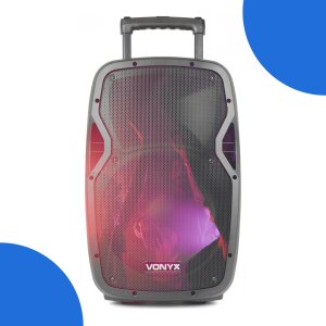 Kolumna mobilna z mikrofonami 600W Vonyx AP1200PA 12" one size 16