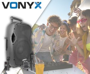 Kolumna mobilna z mikrofonami 600W Vonyx AP1200PA 12" one size 3