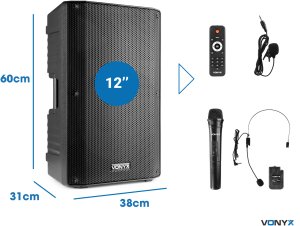 Głośnik Vonyx Kolumna mobilna PORT VSA500-BP 12" Combi one size 12