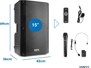 Kolumna mobilna 1000W VSA700-BP 15" Combi one size 12