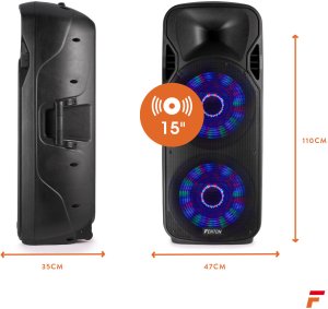 Kolumna aktywna mobilna LED FT215LED 2x 15" 1600W Fenton one size 13