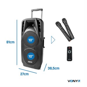 Głośnik Vonyx Kolumna aktywna 2x10'' 1000W BT SPX-PA9210 one size 13