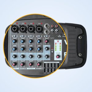 Zestaw nagłośnieniowy 300W 2x kolumna 10'' mikser mikrofon statywy Vonyx one size 13
