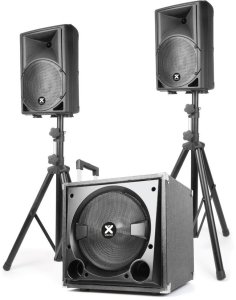 Zestaw nagłośnieniowy 2.1 2x kolumna 8'' subwofer 12'' statywy Vonyx one size 1