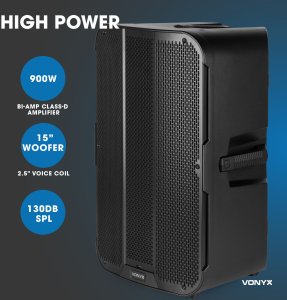 Kolumna Vonyx Kolumna aktywna 1sz 15'' 900W z Bi-Amp i DSP one size 12