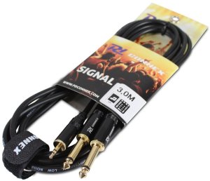 Kabel PD Connex Mini Jack męski (3,5mm) Stereo - 2x Jack 6,3mm Mono 3 m (893-uniw) 3
