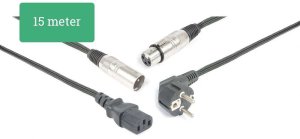 CX02-15 Kabel audio COMBI SHUKO XLR F / IEC F - XLR M. 15m PD Connex one size 2