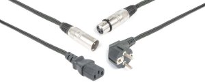 CX02-15 Kabel audio COMBI SHUKO XLR F / IEC F - XLR M. 15m PD Connex one size 3