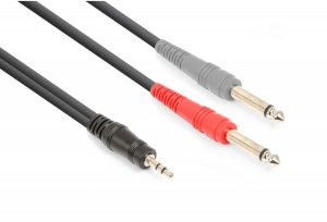 Kabel mini Jack męski (3,5mm) Stereo - 2x Jack 6,3mm Mono 3m one size 1