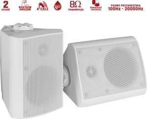 Zestaw kolumn zewnętrznych 4" 100W PD BGO40 białe one size 1