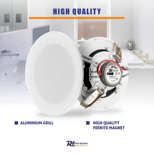 Power Dynamics Zestaw głośników sufitowych MSLP65 6" niskoprofilowych o mocy 100 W one size 7