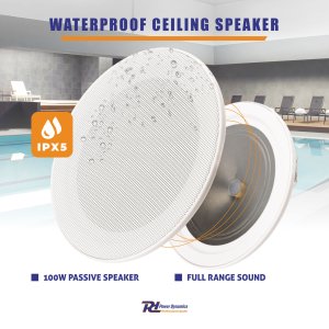 Power Dynamics Zestaw głośników sufitowych MSLP65 6" niskoprofilowych o mocy 100 W one size 9