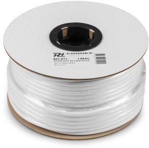 Przewód głośnikowy 1m /okrągły 100V 2x 1,5mm biały PD Connex RX10W one size 1