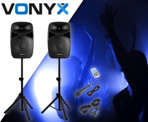 Kolumna Vonyx Zestaw nagłośnieniowy aktywny 1000W statywy mikrofon one size 14