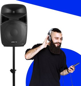 Kolumna Vonyx Zestaw nagłośnieniowy aktywny 1000W statywy mikrofon one size 17