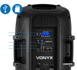 Kolumna Vonyx Zestaw nagłośnieniowy aktywny 1000W statywy mikrofon one size 25