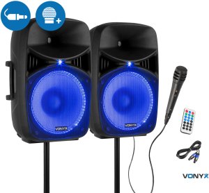 Kolumna Vonyx Zestaw nagłośnieniowy aktywny 1000W statywy mikrofon one size 26