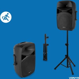 Kolumna Vonyx Zestaw nagłośnieniowy aktywny 1000W statywy mikrofon one size 27