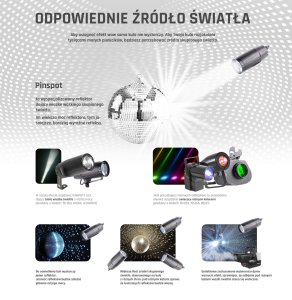 Napęd bateryjny z diodami LED do kul lustrzanych 20/30cm one size 7