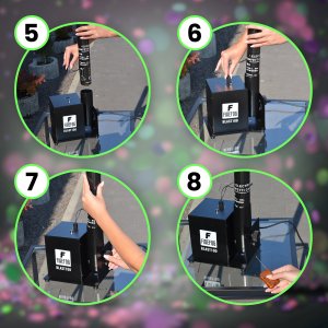 Pojedyncza elektryczna wyrzutnia konfetti DMX pilot BLAST100 Firefog one size 6