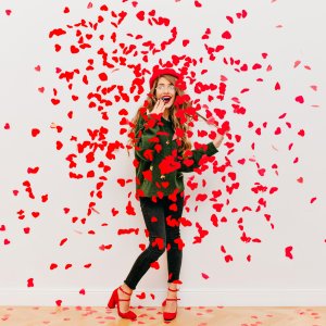 Tuba - wyrzutnia konfetti 60 cm - czerwone serca one size 6