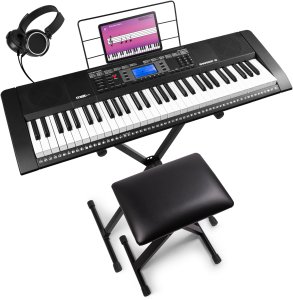 Zestaw: Keyboard 61-klawiszy bateryjny+ statyw+ ławka+ słuchawki Rhapsody61 Max one size 9