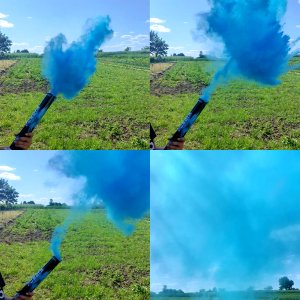 Wyrzutnia proszku Holi 40 cm - neon niebieski one size 4