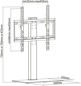 Stojak na telewizor TTTS40 ze szklaną podstawką 32- 55 one size 5