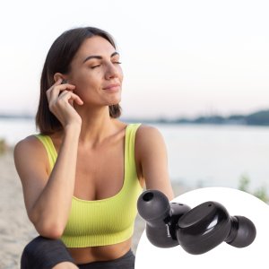 Słuchawki dokanałowe bluetooth ETWS150-BK Madison one size 8