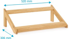 Podstawa bufetowa, drewniana, GN 1/1, skośna, niska, 520x306x165 mm | TECHNICA, Buffet Line 2