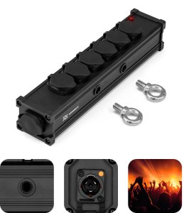 Rozdzielacz zasilania Power Dynamics PSB35 z 7 wodoodpornymi złączami Powercon P-Con IN 7x P-Con OUT one size 17