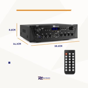Power Dynamics Wzmacniacz audio PV220BT 2 strefowy 100W USB SD BT FM LED pilot one size 12