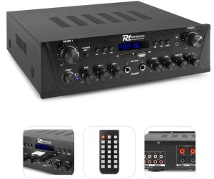 Power Dynamics Wzmacniacz audio PV220BT 2 strefowy 100W USB SD BT FM LED pilot one size 2