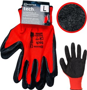 Rękawice Robocze MERCATOR Tech Red+Black Latex - 1 Para (9 - L) 1