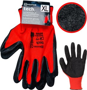 Rękawice Robocze MERCATOR Tech Red+Black Latex - 1 Para (9 - L) 12