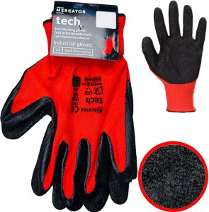 Rękawice Robocze MERCATOR Tech Red+Black Latex - 1 Para (9 - L) 3