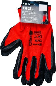 Rękawice Robocze MERCATOR Tech Red+Black Latex - 1 Para (9 - L) 7