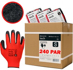 Rękawice Robocze MERCATOR Tech Red+Black Latex - 240 Par (9 - L) 13