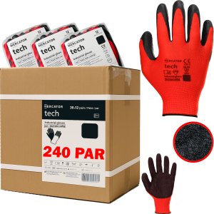 Rękawice Robocze MERCATOR Tech Red+Black Latex - 240 Par (7 - S) 4