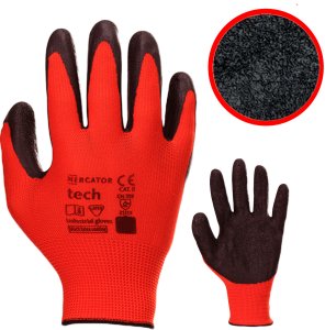 Rękawice Robocze MERCATOR Tech Red+Black Latex - 240 Par (7 - S) 6