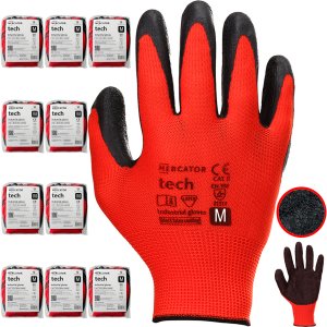 Rękawice Robocze MERCATOR Tech Red+Black Latex - 120 Par (7 - S) 11