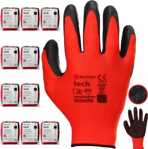 Rękawice Robocze MERCATOR Tech Red+Black Latex - 120 Par (7 - S) 2