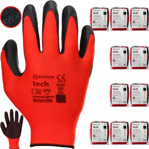 Rękawice Robocze MERCATOR Tech Red+Black Latex - 120 Par (7 - S) 3